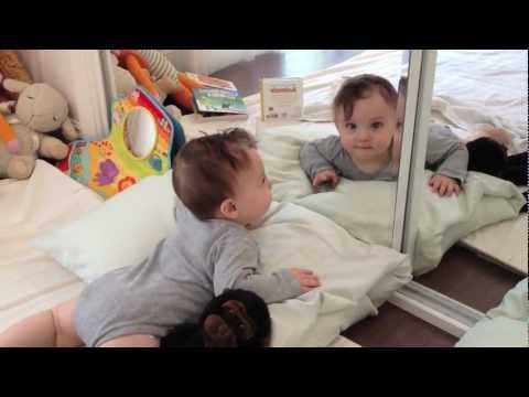 Funny Baby in the Mirror