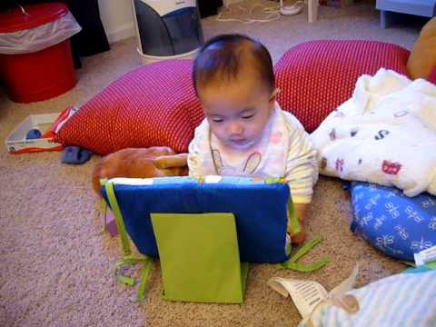 Baby using his laptop